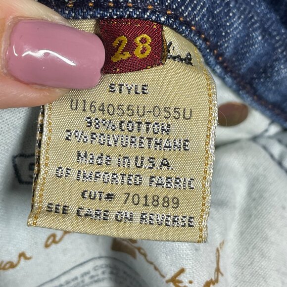 7 For All Mankind Jeans Womens 28 blue denim straight crop boho casual - Picture 5 of 10